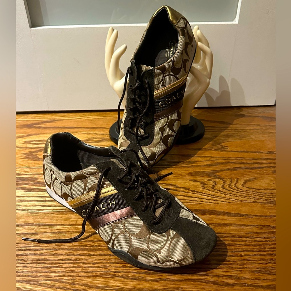 Coach ‘Jayme’ Brown Signature Canvas/Suede Sneakers W8